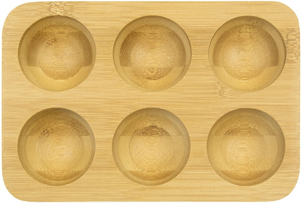 Tray for 6 Eggs, Bamboo, PEBBLY ECO EGG TRAY, 17,5 x 12 cm, Nature in the group Storage / Kitchen storage / Fridge storage at SmartaSaker.se (40238)