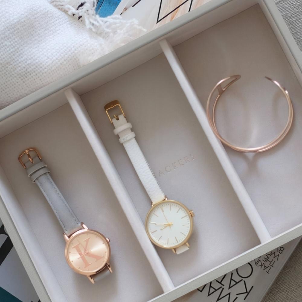 Tray for Watches and more, 3 Compartments, Deep, CLASSIC STACKERS, 25 x 18 x H 6 cm, Pebble Grey in the group Storage / Bedroom storage / Jewelry storage at SmartaSaker.se (40241)