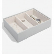 Tray for Watches and more, 3 Compartments, Deep, CLASSIC STACKERS, 25 x 18 x H 6 cm, Pebble Grey Tray for Watches and more, 3 Compartments, Deep, CLASSIC STACKERS, 25 x 18 x H 6 cm, Pebble Grey