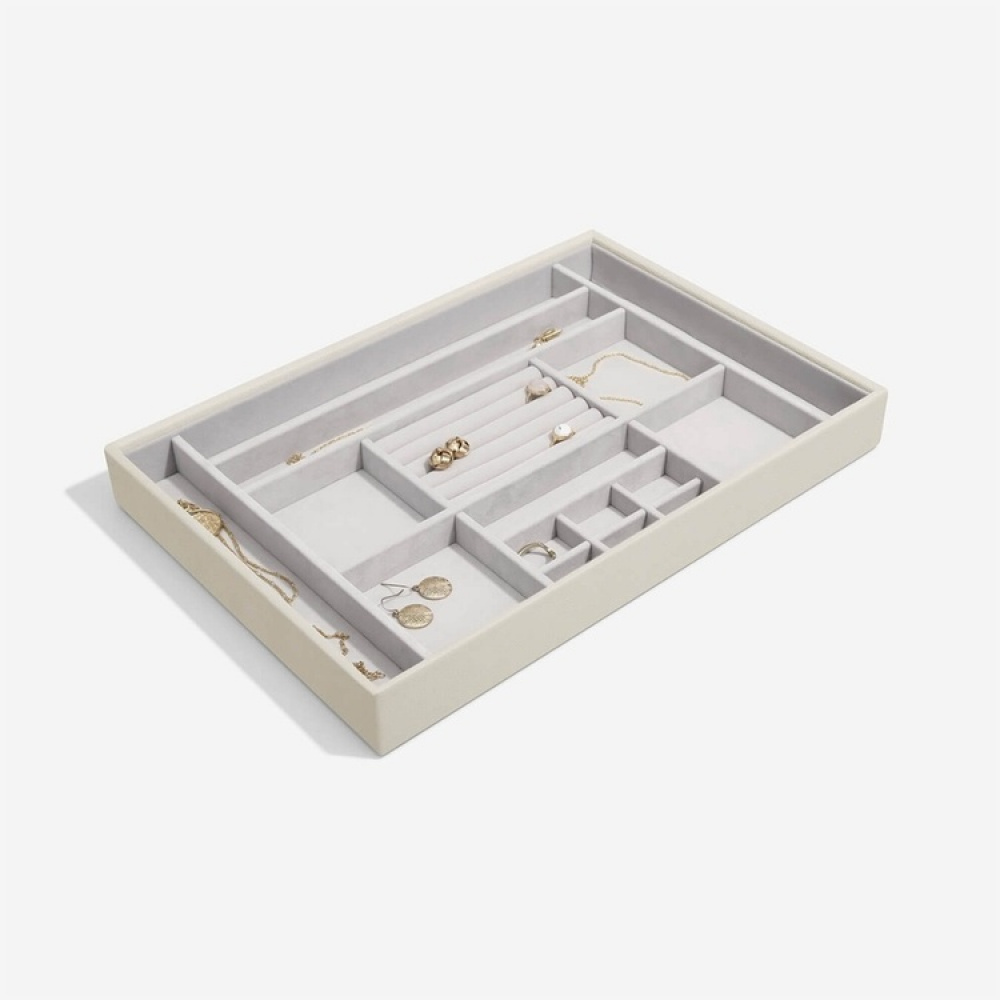 Jewellery Tray, 16 Sections, SUPERSIZE STACKERS, 36 x 25 x H 4 cm, Oatmeal in the group Storage / Bedroom storage / Jewelry storage at SmartaSaker.se (40243)