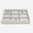 Tray for Jewellery, 9 Compartments, CLASSIC STACKERS, 25 x 18 x H 3,7 cm