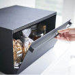 Steel Bread box, TOWER BREAD CASE, 40 x 34,5 x H 24 cm, Yamazaki, Black Steel Bread box, TOWER BREAD CASE, 40 x 34,5 x H 24 cm, Yamazaki, Black