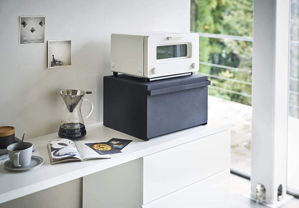 Steel Bread box, TOWER BREAD CASE, 40 x 34,5 x H 24 cm, Yamazaki, Black in the group Storage / Kitchen storage at SmartaSaker.se (40252)