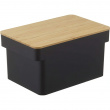 Bread box with cutting board bambo, TOWER BREAD CASE,, Yamazaki, Black Bread box with cutting board bambo, TOWER BREAD CASE,, Yamazaki, Black