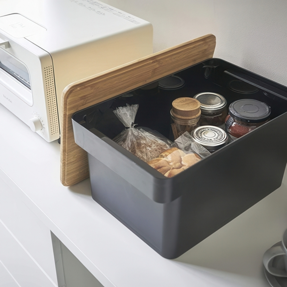 Bread box with cutting board bambo, TOWER BREAD CASE,, Yamazaki, Black in the group Storage / Kitchen storage at SmartaSaker.se (40253)