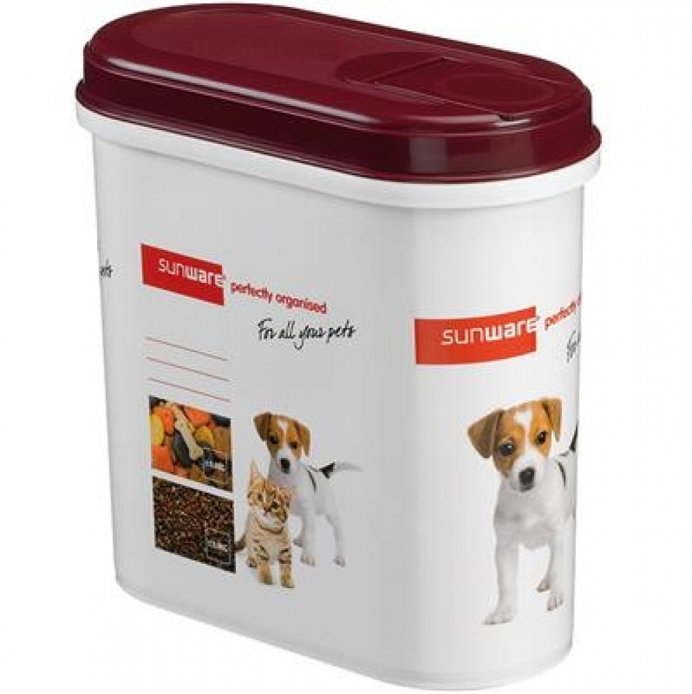 Container for Pet Food, 2,2 L, PET PITCHER, 20 x 10 x H 20 cm, White / Bordeux in the group Storage / Kitchen storage / Storage bins and jars at SmartaSaker.se (40257)