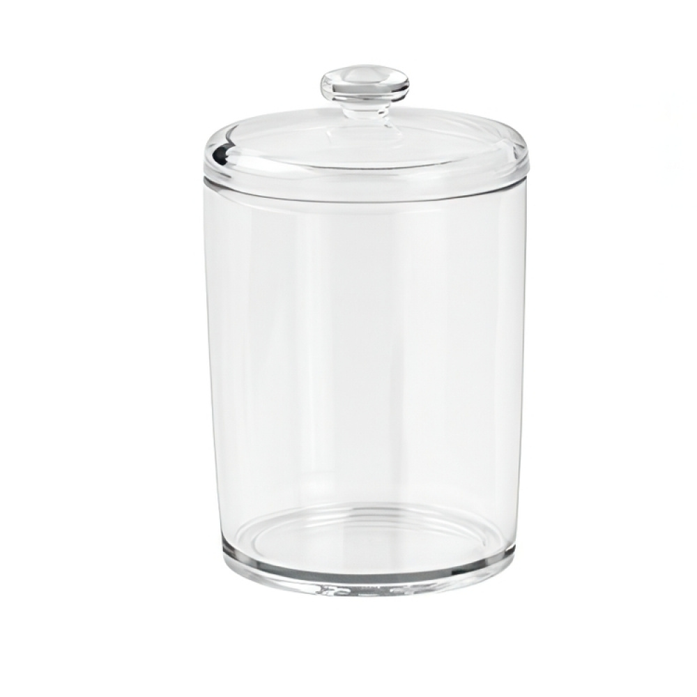 Canister, COTTON, Ø 8,5 x H13 cm, Clear acrylic in the group Storage / Bathroom storage / Makeup storage at SmartaSaker.se (40258)