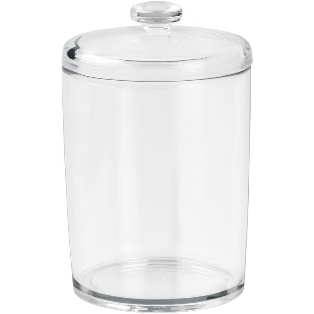 Canister, COTTON, Ø 8,5 x H13 cm, Clear acrylic in the group Storage / Bathroom storage / Makeup storage at SmartaSaker.se (40258)