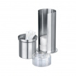 Cotton pads & cotton swab can, FIRENZE, Ø 7.5 x H18 cm, Silver / Clear Cotton pads & cotton swab can, FIRENZE, Ø 7.5 x H18 cm, Silver / Clear