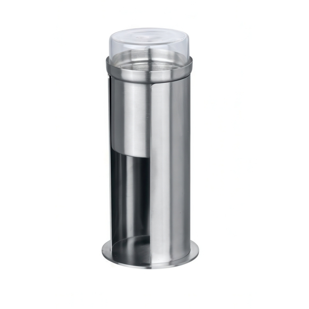 Cotton pads & cotton swab can, FIRENZE, Ø 7.5 x H18 cm, Silver / Clear in the group Storage / Bathroom storage / Makeup storage at SmartaSaker.se (40259)
