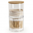 Cotton pads & cotton swab can, SELENA BAMBOO, Ø 9,7 x H 18,1 cm, Clear / Nature Cotton pads & cotton swab can, SELENA BAMBOO, Ø 9,7 x H 18,1 cm, Clear / Nature