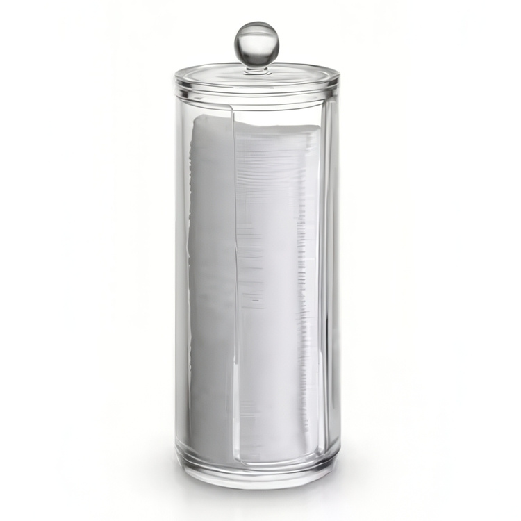 Cotton pads Jar, MAKE UP, Ø 7,5 x H 20 cm, Clear acrylic in the group Storage / Bathroom storage / Makeup storage at SmartaSaker.se (40261)