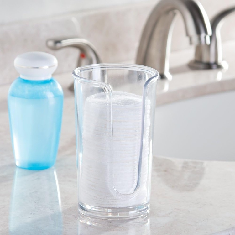 Cotton pads Dispenser, RPET CLARITY, Ø7,5 x H12 cm, Transparent in the group Storage / Bathroom storage / Makeup storage at SmartaSaker.se (40262)