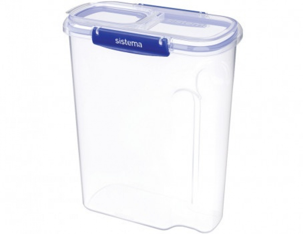 Box for Cereal, Large, 4,2 L, KLIP IT +, Sistema, Clear / Blue in the group Storage / Kitchen storage / Storage bins and jars / Sistema at SmartaSaker.se (40265)