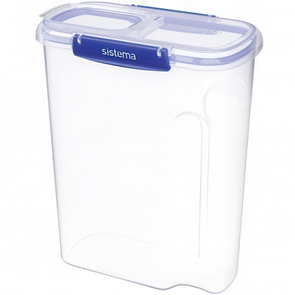 Box for Cereal, Large, 4,2 L, KLIP IT +, Sistema, Clear / Blue in the group Storage / Kitchen storage / Storage jars / Sistema storage jars at SmartaSaker.se (40265)