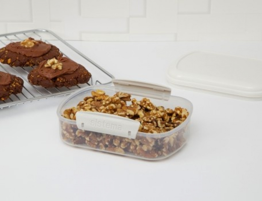 Jar, for nuts, grain, 685 ml, SISTEMA BAKE IT, Klar / Vit in the group Storage / Kitchen storage / Storage bins and jars at SmartaSaker.se (40266)