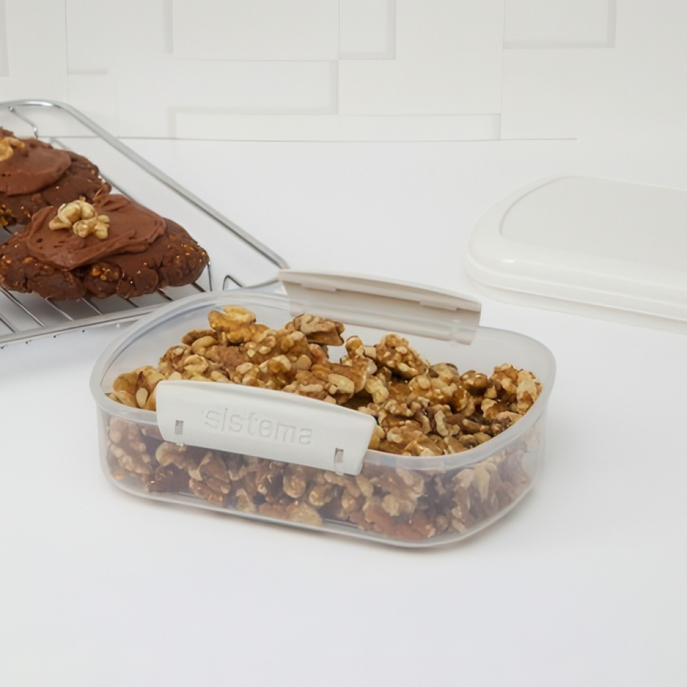 Jar, for nuts, grain, 685 ml, SISTEMA BAKE IT, Klar / Vit in the group Storage / Kitchen storage / Storage jars at SmartaSaker.se (40266)