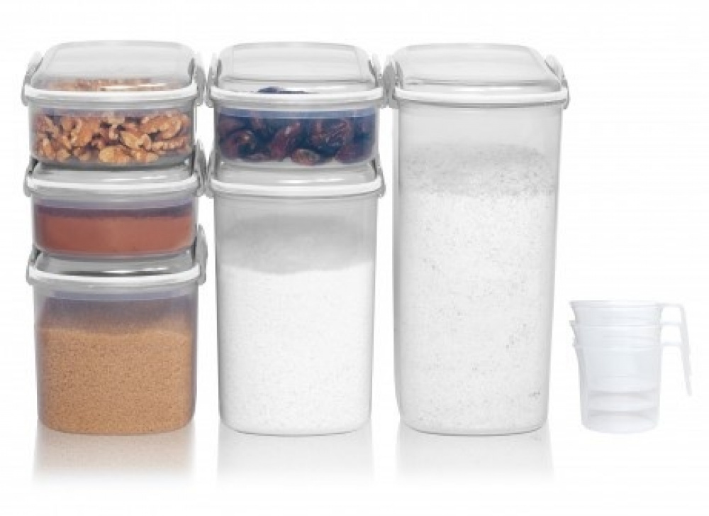 Jar, for nuts, grain, 685 ml, SISTEMA BAKE IT, Klar / Vit in the group Storage / Kitchen storage / Storage bins and jars at SmartaSaker.se (40266)