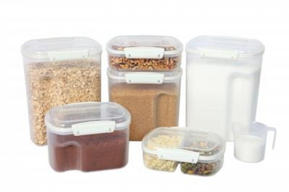 Jar, for nuts, grain, 685 ml, SISTEMA BAKE IT, Klar / Vit in the group Storage / Kitchen storage / Storage bins and jars at SmartaSaker.se (40266)