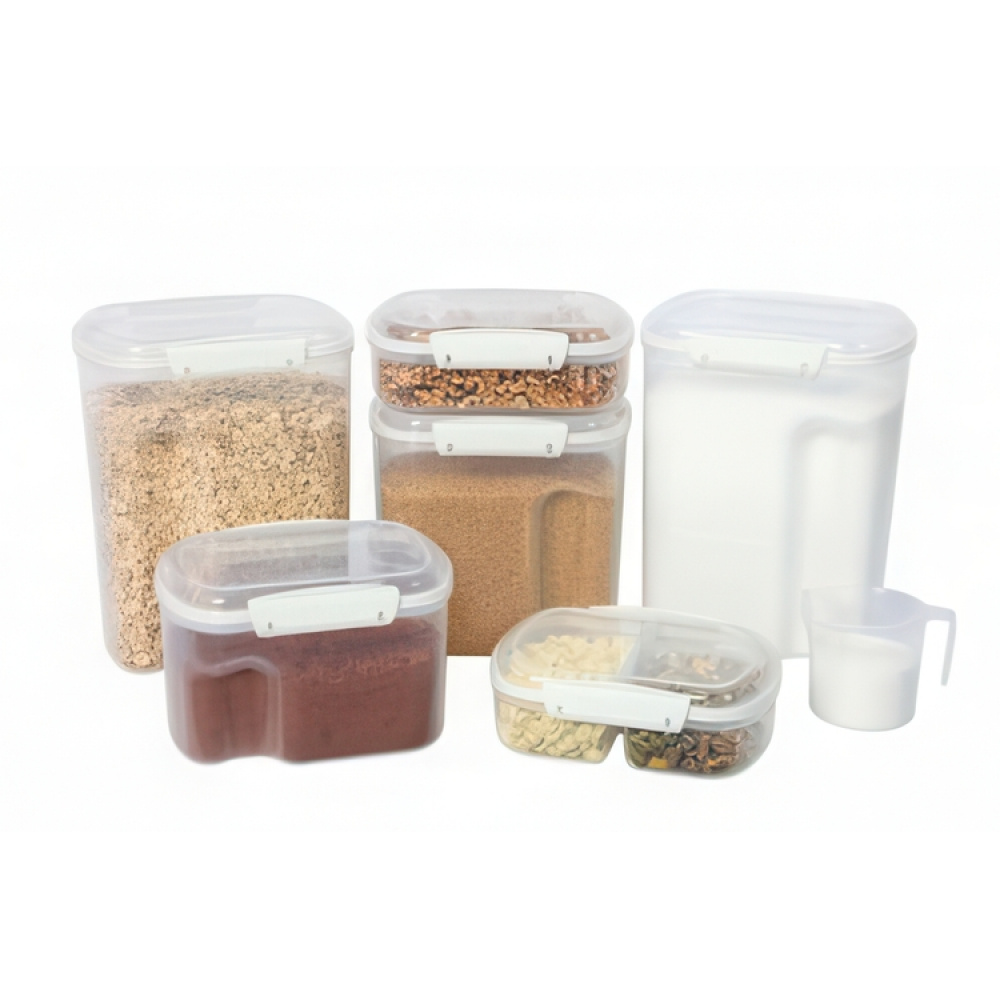 Jar, for nuts, grain, 685 ml, SISTEMA BAKE IT, Klar / Vit in the group Storage / Kitchen storage / Storage jars at SmartaSaker.se (40266)