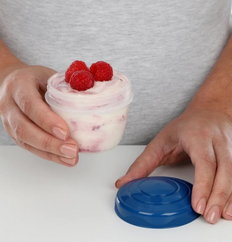 Round plastic mini jar 0.15L, Sistema in the group Storage / Kitchen storage / Food containers / Plastic lunch boxes at SmartaSaker.se (40271)