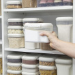 Jar, for flour, grain, etc. 1,56 L, SISTEMA BAKE IT, Clear / White Jar, for flour, grain, etc. 1,56 L, SISTEMA BAKE IT, Clear / White