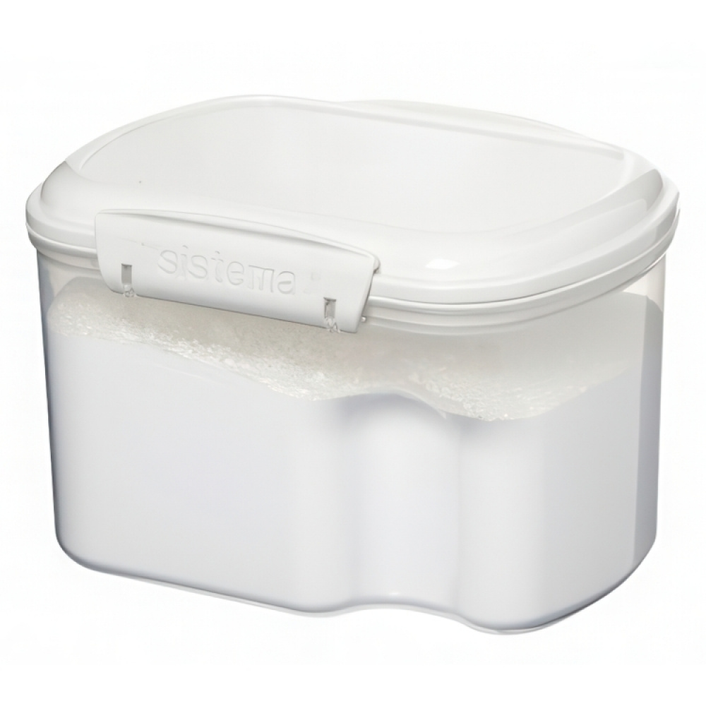 Jar, for flour, grain, etc. 1,56 L, SISTEMA BAKE IT, Clear / White in the group Storage / Kitchen storage / Storage jars / Sistema storage jars at SmartaSaker.se (40272)