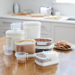Jar, for flour, grain, etc. 1,56 L, SISTEMA BAKE IT, Clear / White Jar, for flour, grain, etc. 1,56 L, SISTEMA BAKE IT, Clear / White