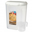 Jar, for flour, grain, etc, 3,35 L, BAKE IT, Transparent / White Jar, for flour, grain, etc, 3,35 L, BAKE IT, Transparent / White