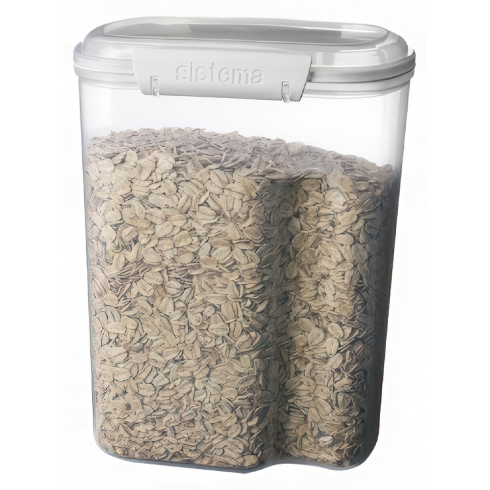 Jar, for flour, grain, etc, 3,35 L, BAKE IT, Transparent / White in the group Storage / Kitchen storage / Storage jars / Sistema storage jars at SmartaSaker.se (40273)
