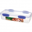 Fridge storage, Long Rectangle, 1,2 L DELI STORER, 11,5 x 27,6 x H 7 cm, Clear / Blue