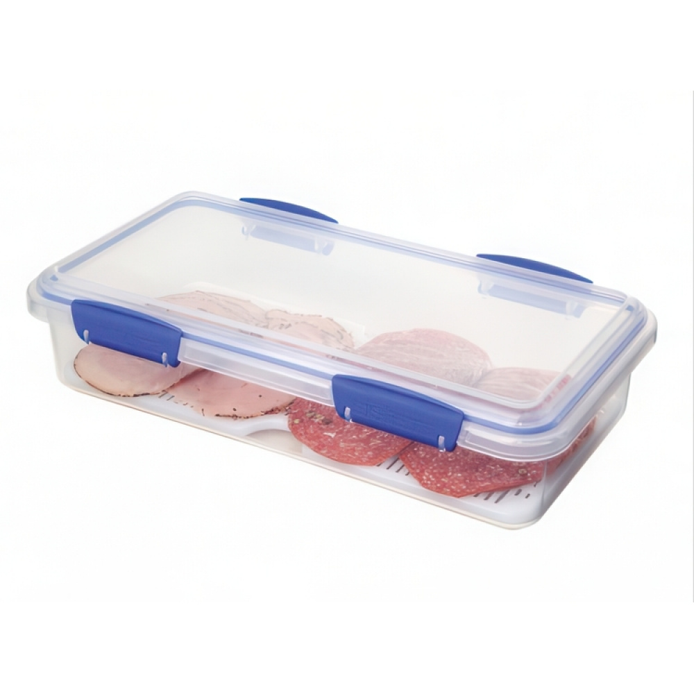 Fridge storage, Long Rectangle, DELI STORER, 1,75 L, Klear / Blue in the group Storage / Kitchen storage / Storage jars at SmartaSaker.se (40279)