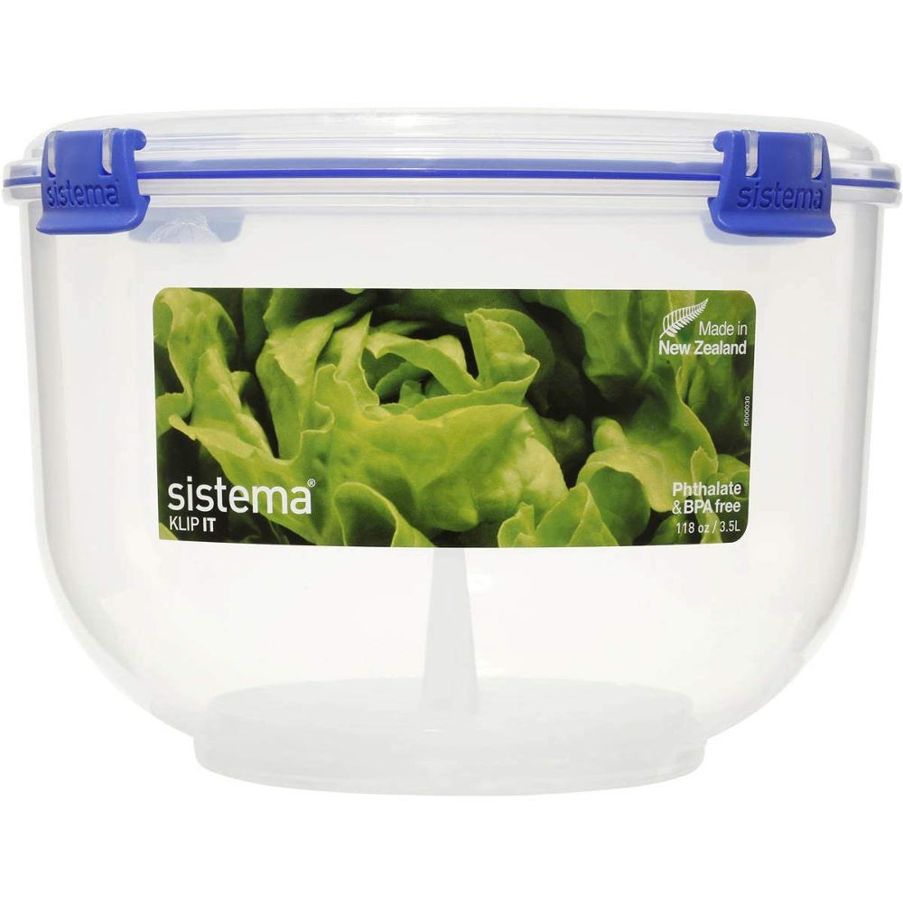 Lettuce crisper, KLIP-IT, Ø 22 x H 15 cm, Clear / Blue in the group Storage / Kitchen storage at SmartaSaker.se (40280)