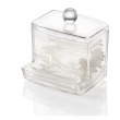 Dispenser for Cotton Buds, Q-TIP DISTRIBUTOR, 9,3 x 8,3 x H 10 cm, Clear Dispenser for Cotton Buds, Q-TIP DISTRIBUTOR, 9,3 x 8,3 x H 10 cm, Clear
