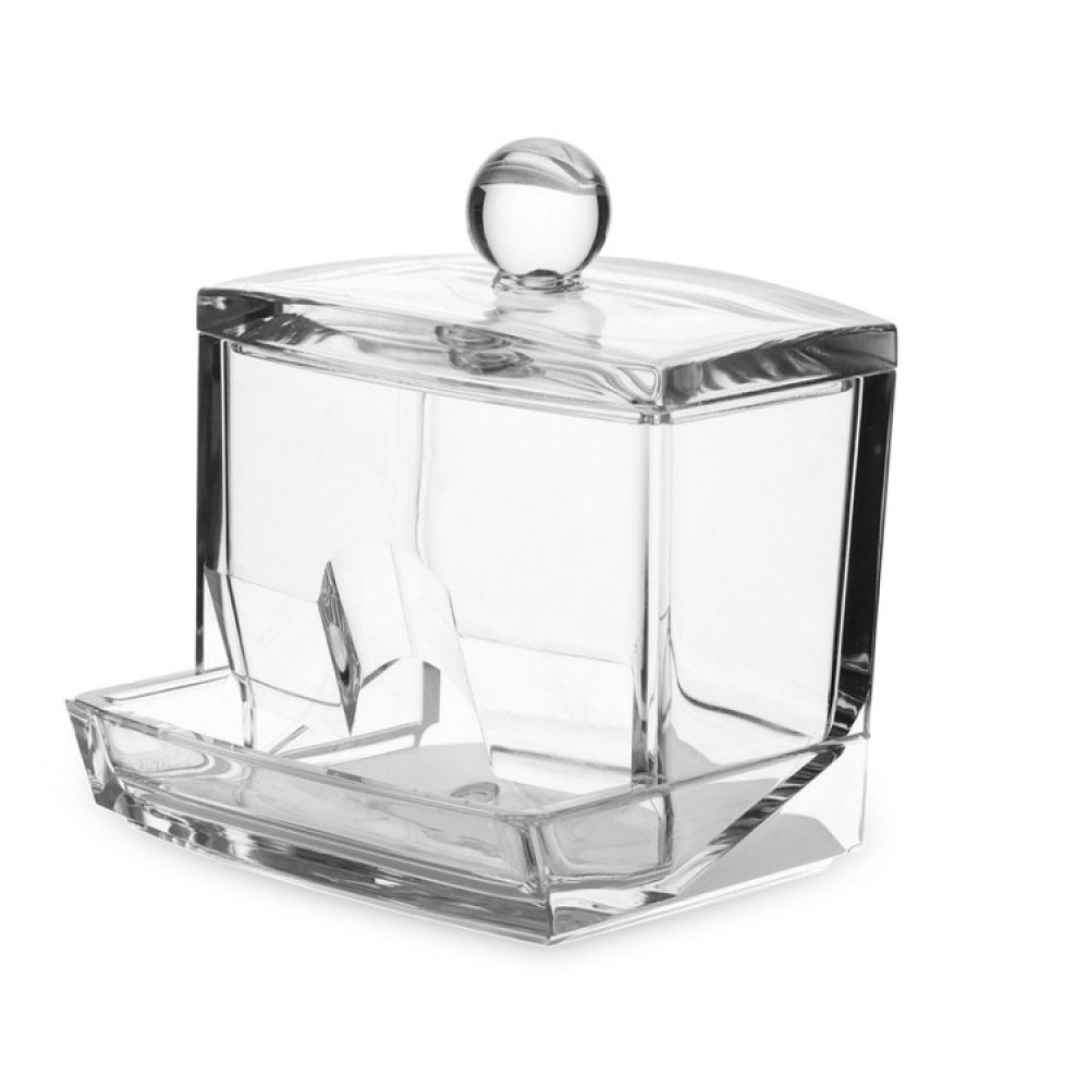 Dispenser for Cotton Buds, Q-TIP DISTRIBUTOR, 9,3 x 8,3 x H 10 cm, Clear in the group Storage / Bathroom storage / Makeup storage at SmartaSaker.se (40284)