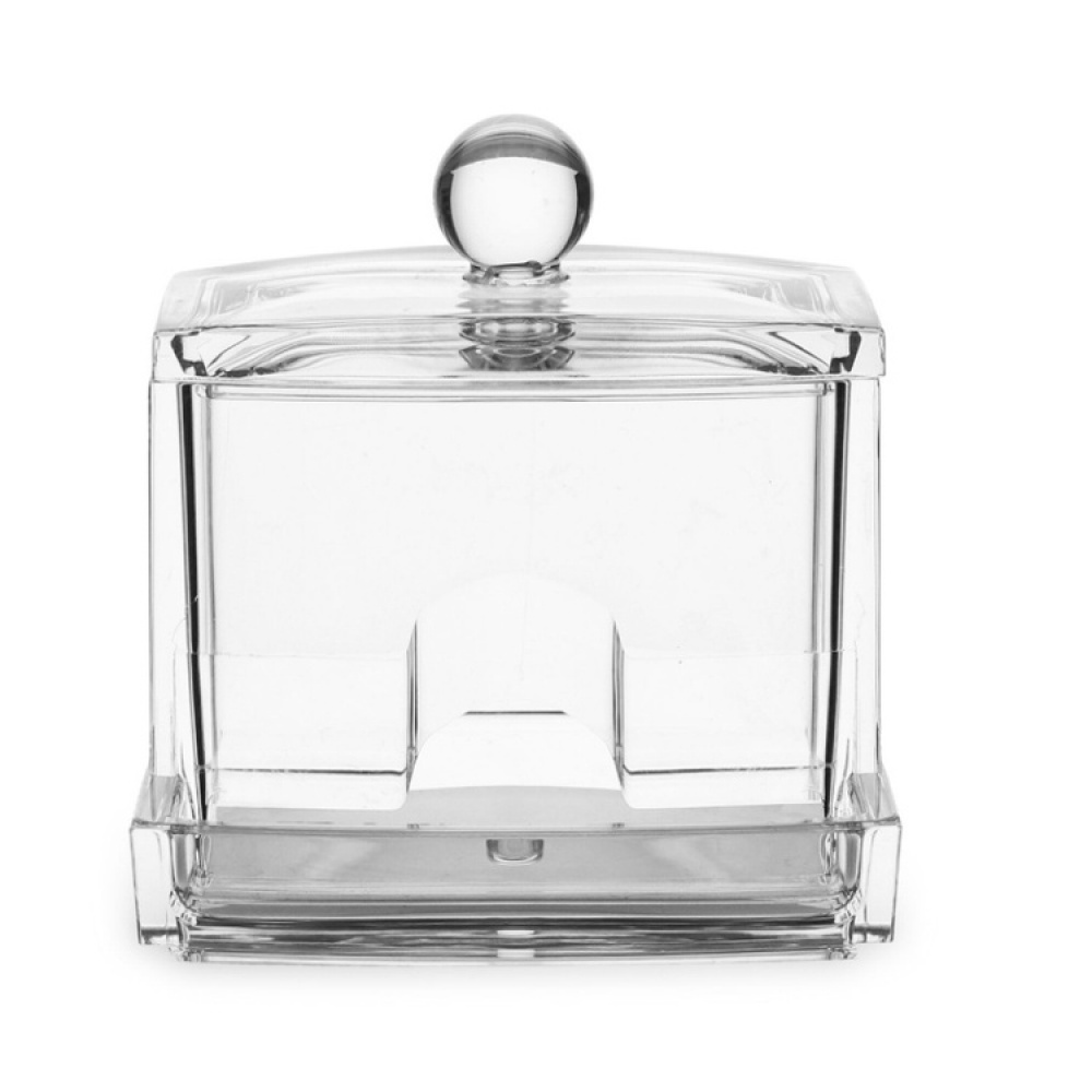 Dispenser for Cotton Buds, Q-TIP DISTRIBUTOR, 9,3 x 8,3 x H 10 cm, Clear in the group Storage / Bathroom storage / Makeup storage at SmartaSaker.se (40284)