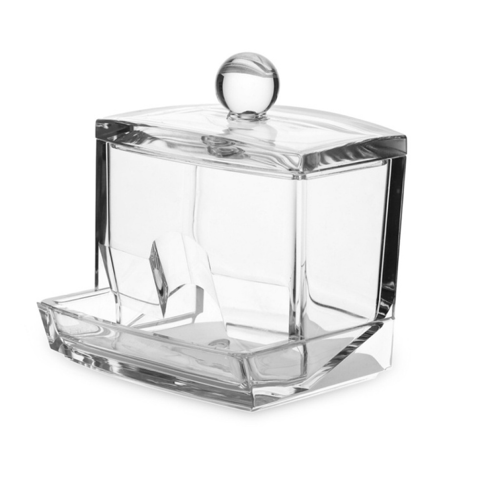 Dispenser for Cotton Buds, Q-TIP DISTRIBUTOR, 9,3 x 8,3 x H 10 cm, Clear in the group Storage / Bathroom storage / Makeup storage at SmartaSaker.se (40284)