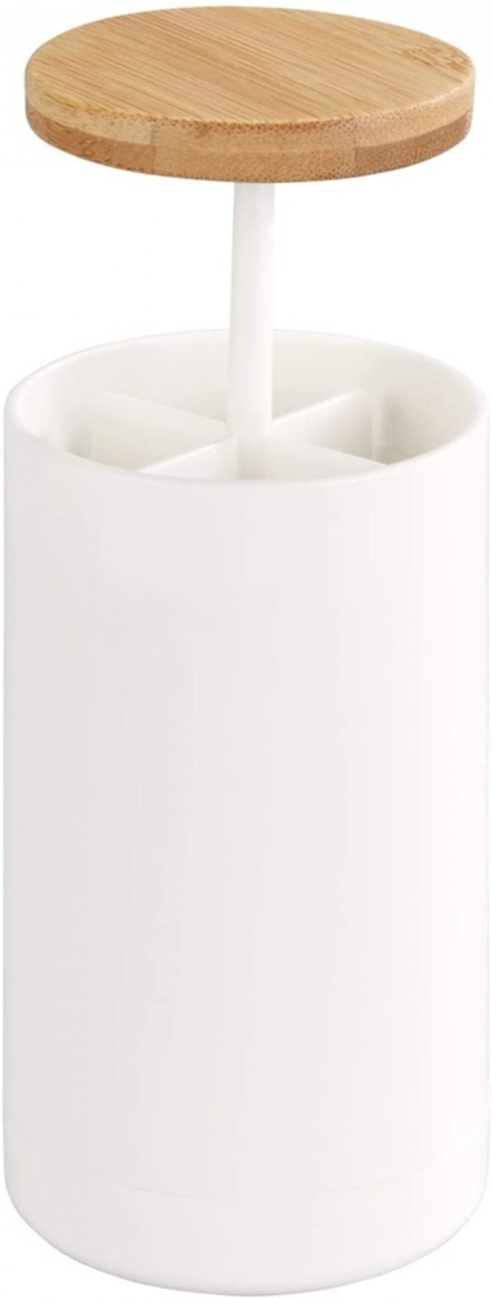 Holder for Cotton Buds, LARESA PUSH UP, Ø6,3 x H11,5 cm, White / beige in the group Storage / Bathroom storage at SmartaSaker.se (40286)
