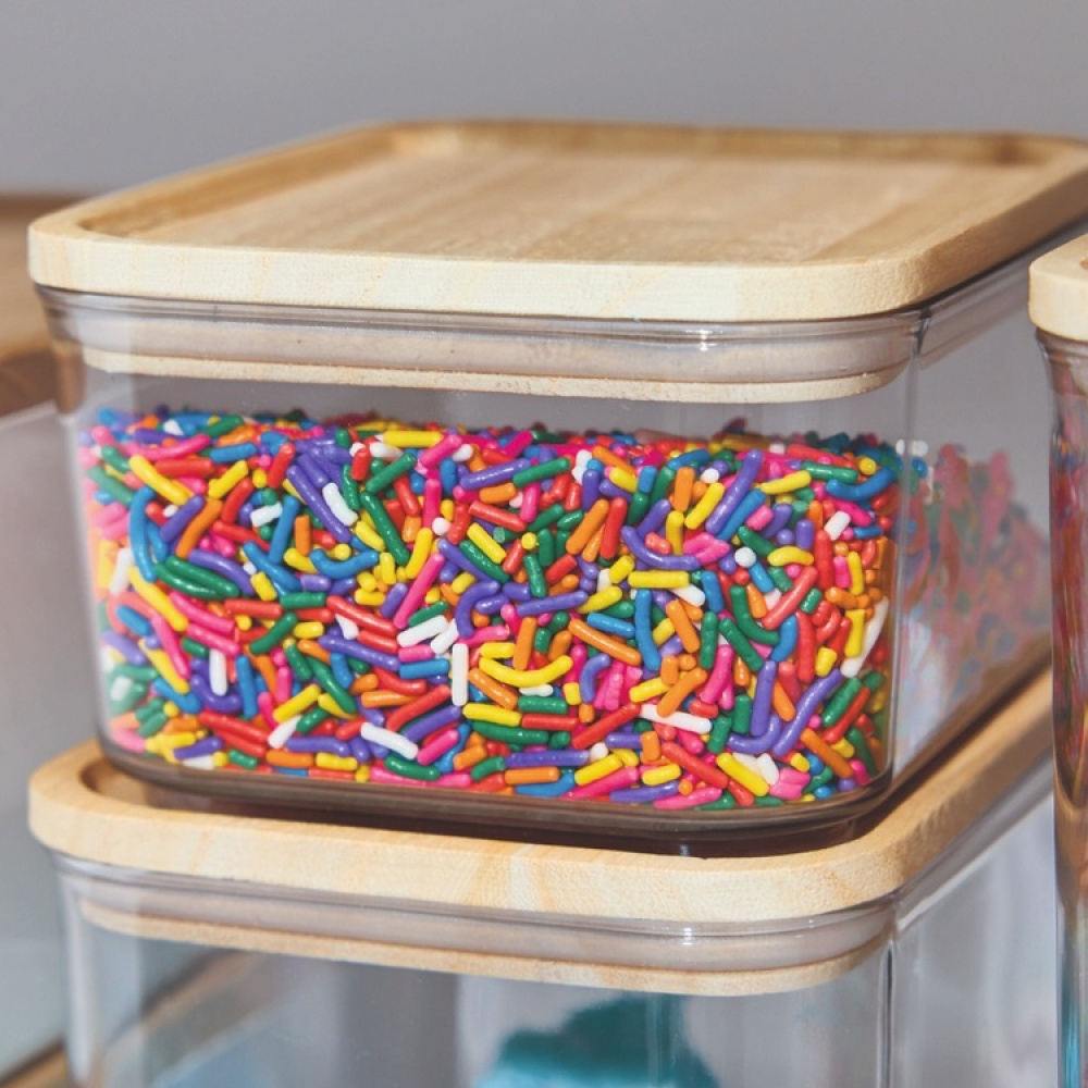 Container for Dry Food, 0,8 L, PANSINO RPET SMALL CANISTER, 16 x 12 x H 8 cm , Transparent / Natural in the group Storage / Kitchen storage at SmartaSaker.se (40288)