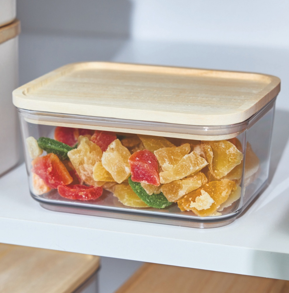 Container for Dry Food, 0,8 L, PANSINO RPET SMALL CANISTER, 16 x 12 x H 8 cm , Transparent / Natural in the group Storage / Kitchen storage / Storage bins and jars at SmartaSaker.se (40288)