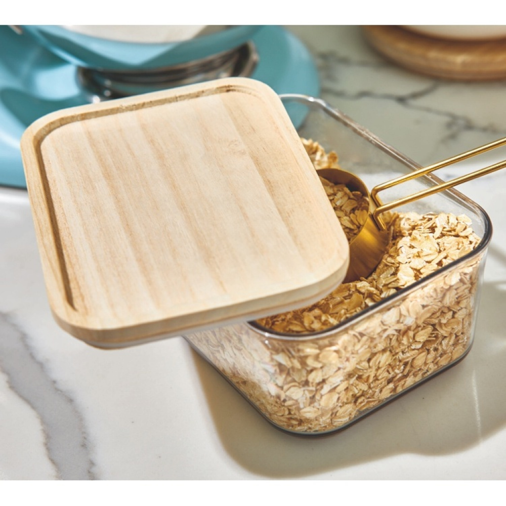 Container for Dry Food, 0,8 L, PANSINO RPET SMALL CANISTER, 16 x 12 x H 8 cm , Transparent / Natural in the group Storage / Kitchen storage at SmartaSaker.se (40288)