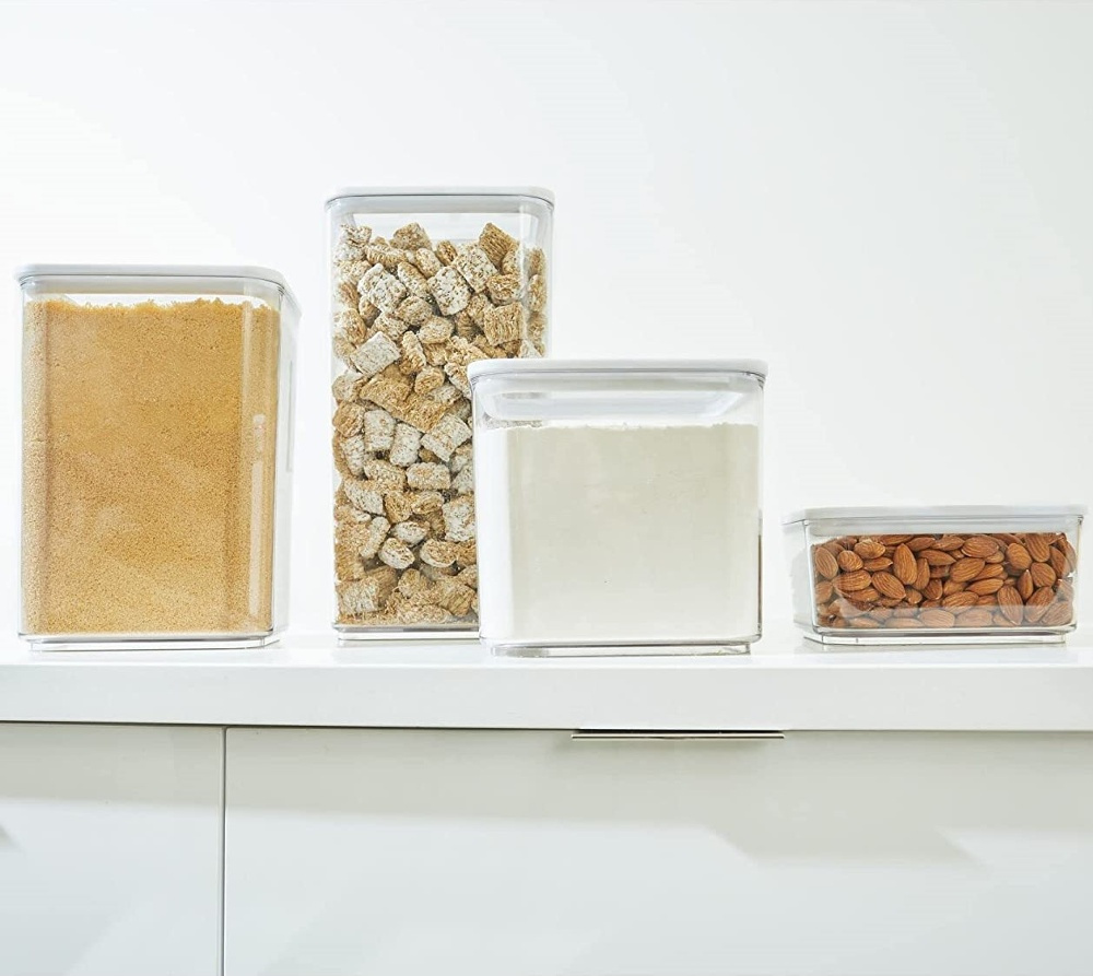 Container for Dry Food, 2 L, ID ECOZEN MEDIUM CANISTER, 16 x 12 x H 15 cm , Clear / white in the group Storage / Kitchen storage / Storage bins and jars at SmartaSaker.se (40289)