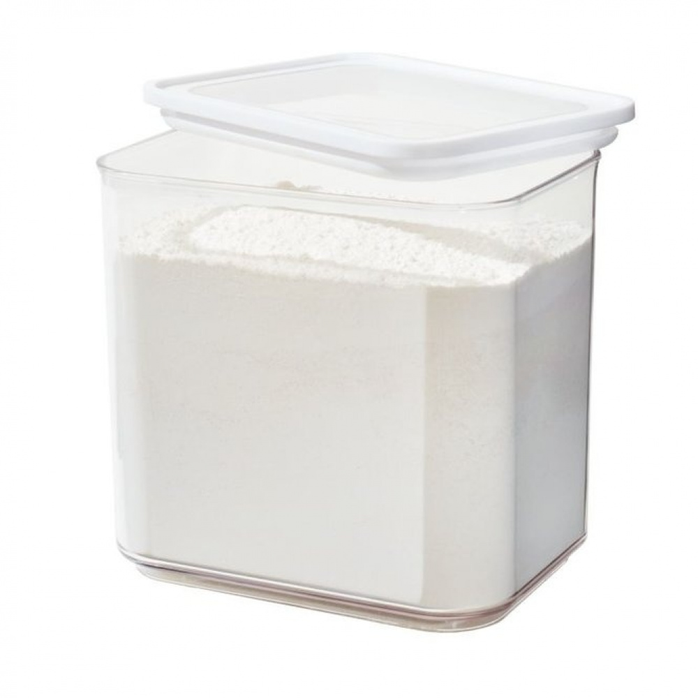 Container for Dry Food, 2 L, ID ECOZEN MEDIUM CANISTER, 16 x 12 x H 15 cm , Clear / white in the group Storage / Kitchen storage / Storage bins and jars at SmartaSaker.se (40289)