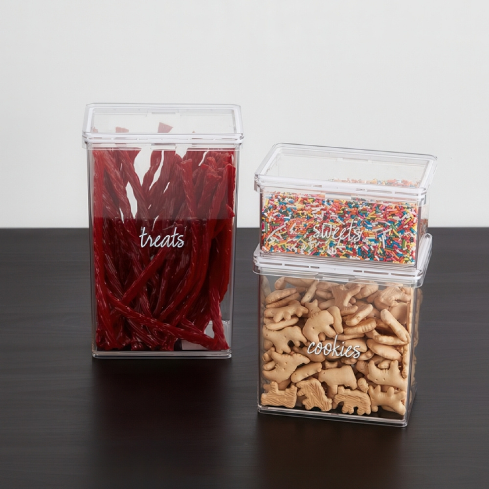 Container for Dry Food, 2,3 L, THE HOME EDIT LARGE CANISTER, 10,2 x 15,2 x H 23,2 cm, Transparent in the group Storage / Kitchen storage / Storage jars at SmartaSaker.se (40291)