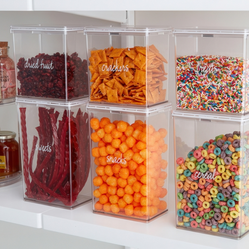 Container for Dry Food, 2,3 L, THE HOME EDIT LARGE CANISTER, 10,2 x 15,2 x H 23,2 cm, Transparent in the group Storage / Kitchen storage / Storage jars at SmartaSaker.se (40291)