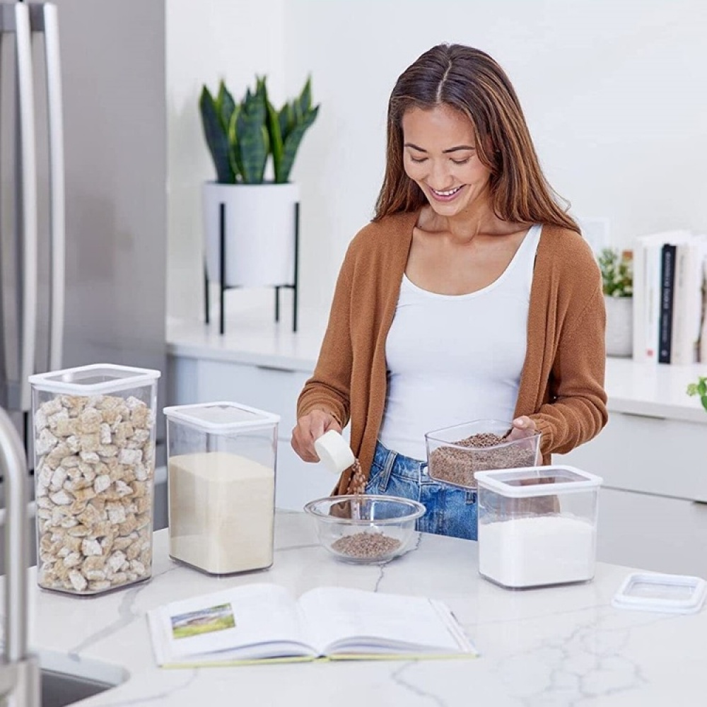 Container for Dry Food, 4 L, PANSINO ECOZEN XL CANISTER, 16 x 12 x H 30,5 cm , Transparent / white in the group Storage / Kitchen storage / Storage jars at SmartaSaker.se (40292)
