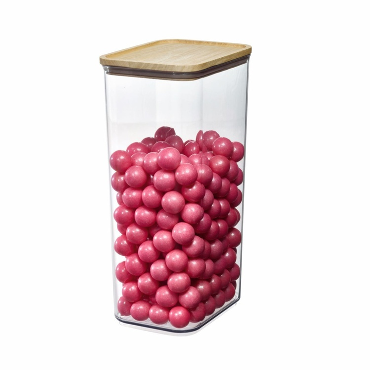 Container for Dry Food, 4 L, PANSINO RPET XL CANISTER, 16 x 12 x H 30,5 cm , Transparent / Wood in the group Storage at SmartaSaker.se (40294)