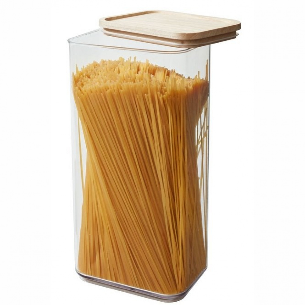 Container for Dry Food, 4 L, PANSINO RPET XL CANISTER, 16 x 12 x H 30,5 cm , Transparent / Wood in the group Storage / Kitchen storage / Storage bins and jars at SmartaSaker.se (40294)