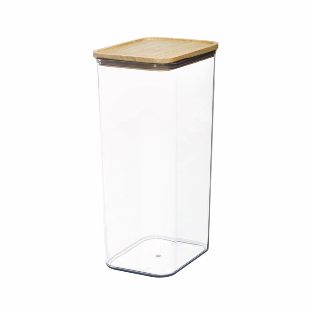 Container for Dry Food, 4 L, PANSINO RPET XL CANISTER, 16 x 12 x H 30,5 cm , Transparent / Wood in the group Storage / Kitchen storage / Storage bins and jars at SmartaSaker.se (40294)