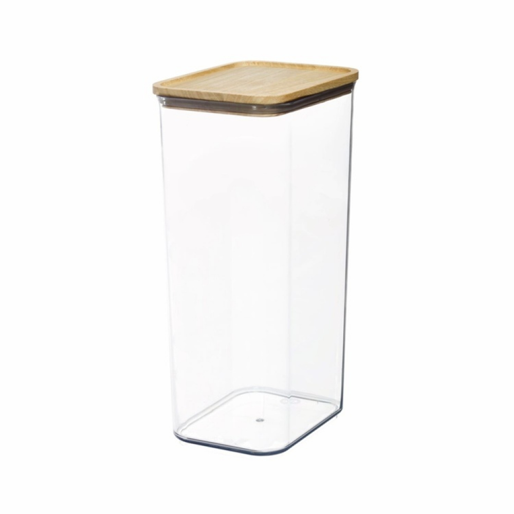 Container for Dry Food, 4 L, PANSINO RPET XL CANISTER, 16 x 12 x H 30,5 cm , Transparent / Wood in the group Storage at SmartaSaker.se (40294)